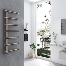Myra Brushed Bronze Designer Towel Rail - 500 x 1200mm - in-situ