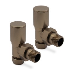 Brushed Bronze Radiator Valves Angled