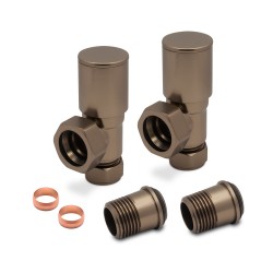Brushed Bronze Radiator Valves Angled - Components