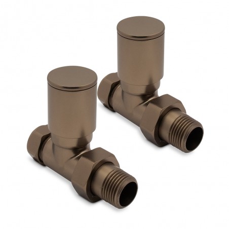 Brushed Bronze Radiator Valves Straight
