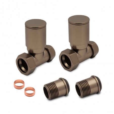 Brushed Bronze Radiator Valves Straight