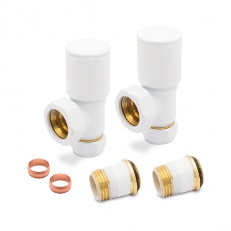 White Radiator Valves Angled