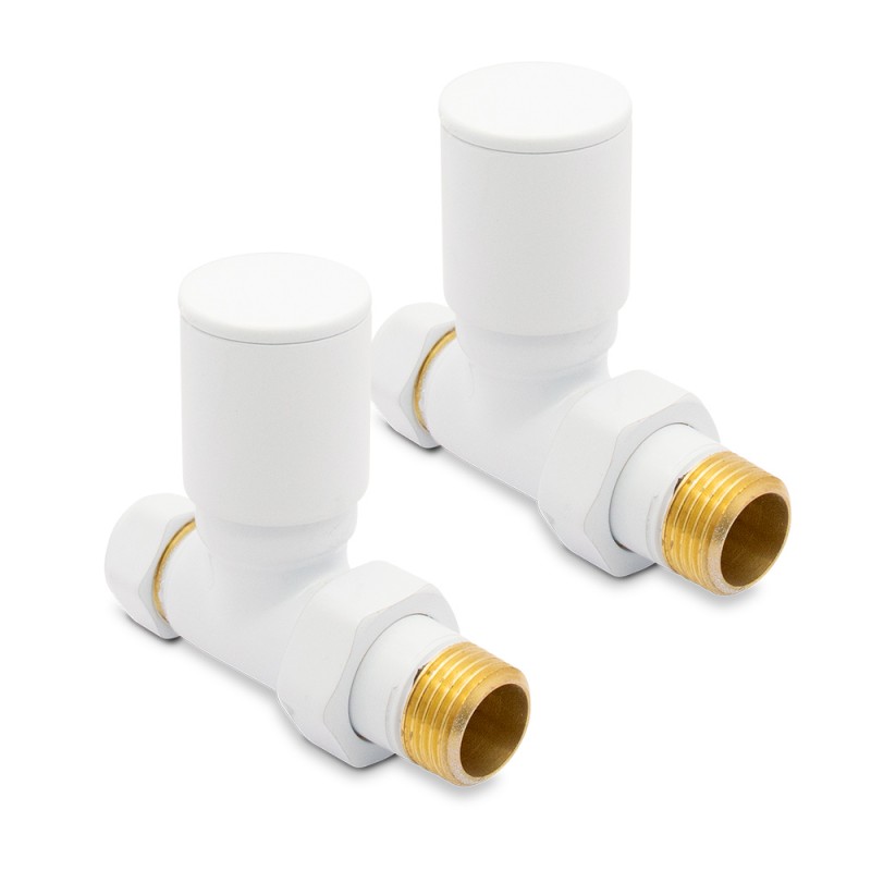 White Radiator Valves Straight White Radiator Valves Straight