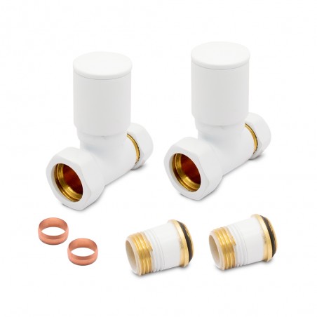 White Radiator Valves Straight