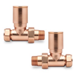 Straight Brushed Copper Radiator Valves