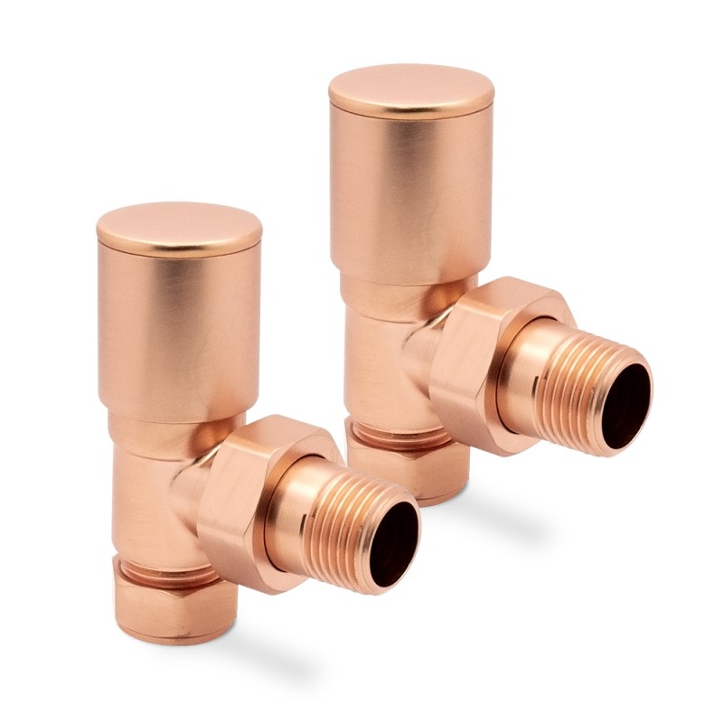 Angled Brushed Copper Radiator Valves Angled Brushed Copper Radiator Valves
