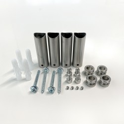 Brushed Stainless Steel Towel Rail - 500 x 1200mm - Brackets