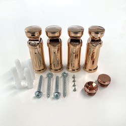 Straight Brushed Copper Towel Rail - Close Up - Brackets