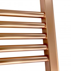 Straight Brushed Copper Towel Rail - Close Up