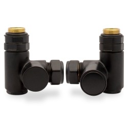 Black Dual Fuel Radiator Valves Set