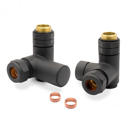 Mineral Grey Dual Fuel Radiator Valves Set