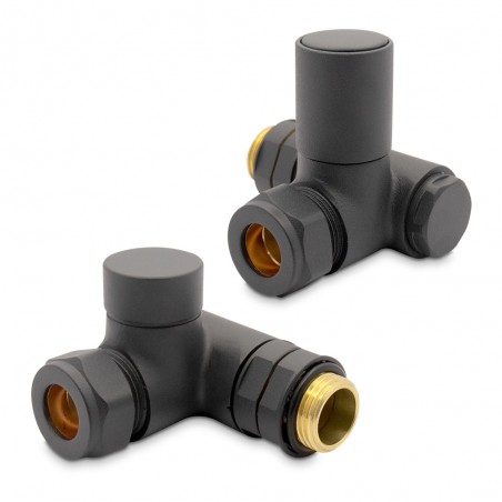 Mineral Grey Dual Fuel Radiator Valves Set