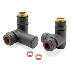 Basalt Grey Dual Fuel Radiator Valves Set - Components