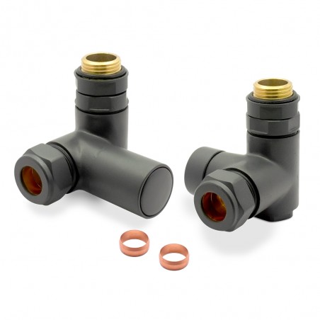 Basalt Grey Dual Fuel Radiator Valves Set