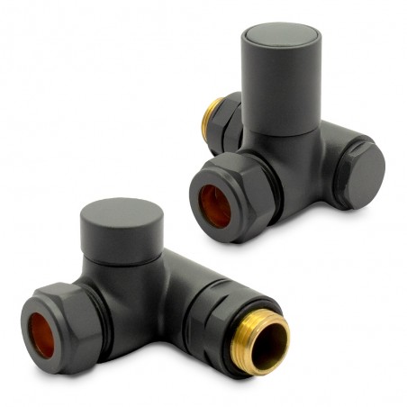 Basalt Grey Dual Fuel Radiator Valves Set