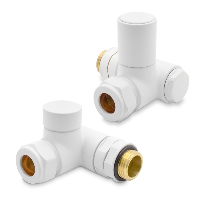 Matt White Dual Fuel Radiator Valves Set Matt White Dual Fuel Radiator Valves Set