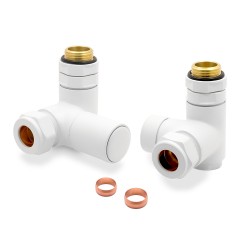 Matt White Dual Fuel Radiator Valves Set - Components