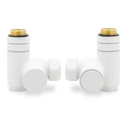 Matt White Dual Fuel Radiator Valves Set