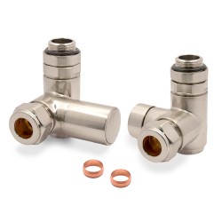 Brushed Nickel Dual Fuel Radiator Valves Set
