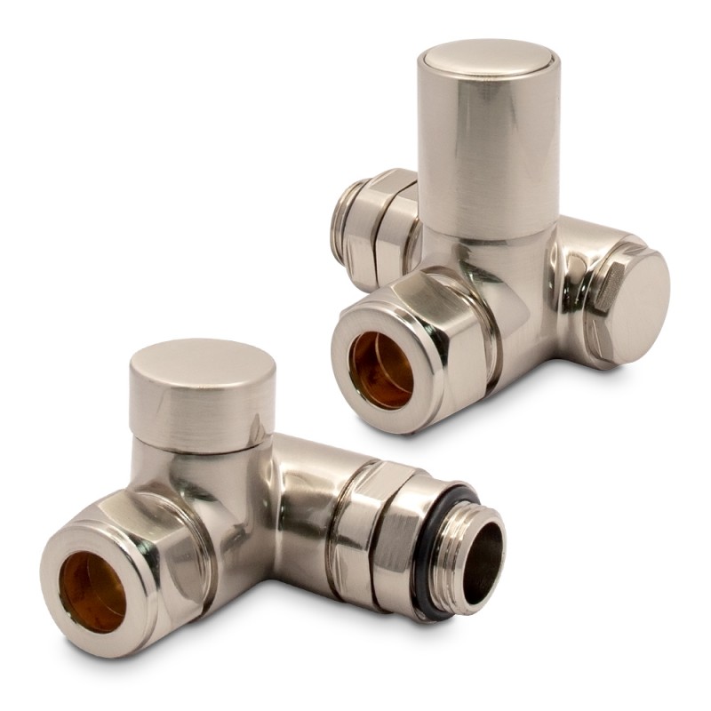 Brushed Nickel Dual Fuel Radiator Valves Set Brushed Nickel Dual Fuel Radiator Valves Set