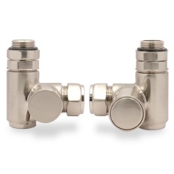 Brushed Nickel Dual Fuel Radiator Valves Set