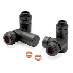 Brushed Gunmetal Dual Fuel Radiator Valves Set