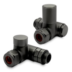 Brushed Gunmetal Dual Fuel Radiator Valves Set