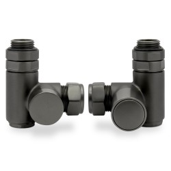 Brushed Gunmetal Dual Fuel Radiator Valves Set