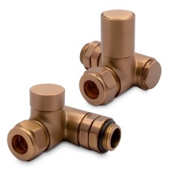 Brushed Bronze Dual Fuel Radiator Valves Set