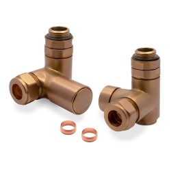 Brushed Bronze Dual Fuel Radiator Valves Set
