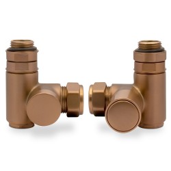 Brushed Bronze Dual Fuel Radiator Valves Set