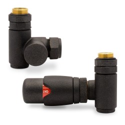 Mineral Grey Thermostatic Dual Fuel Radiator Valves Set