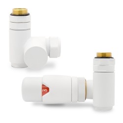 Matt White Thermostatic Dual Fuel Radiator Valves Set