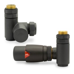 Basalt Grey Thermostatic Dual Fuel Radiator Valves Set