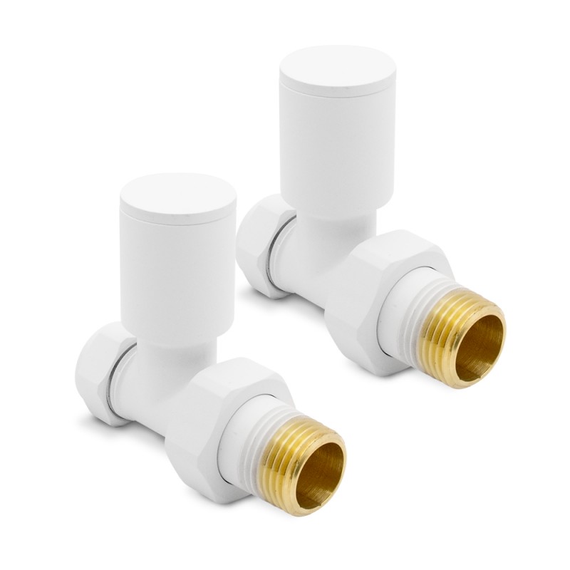 Matt White Radiator Valves Straight