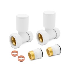 Matt White Radiator Valves Straight - Components