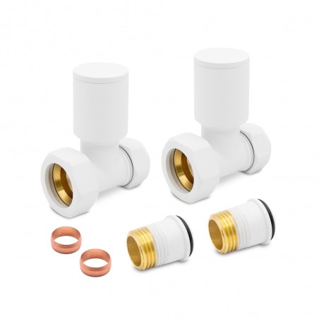 Matt White Radiator Valves Straight