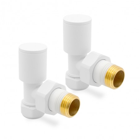Matt White Radiator Valves Angled