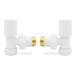 Matt White Radiator Valves Angled