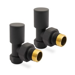 Mineral Grey Radiator Valves Angled