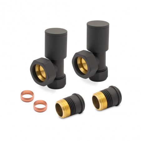 Mineral Grey Radiator Valves Angled