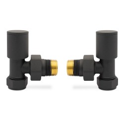 Mineral Grey Radiator Valves Angled