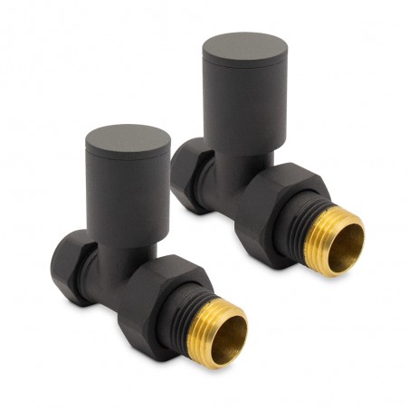 Mineral Grey Radiator Valves Straight