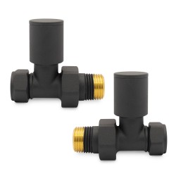 Mineral Grey Radiator Valves Straight