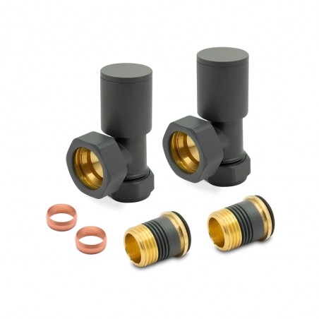 Basalt Grey Radiator Valves Angled