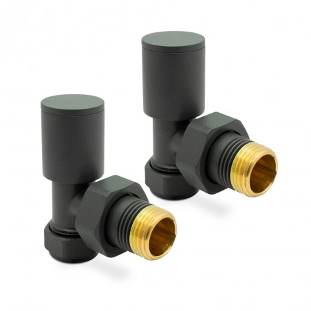 Basalt Grey Radiator Valves Angled