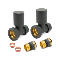 Basalt Grey Radiator Valves Straight - Components