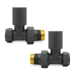 Basalt Grey Radiator Valves Straight
