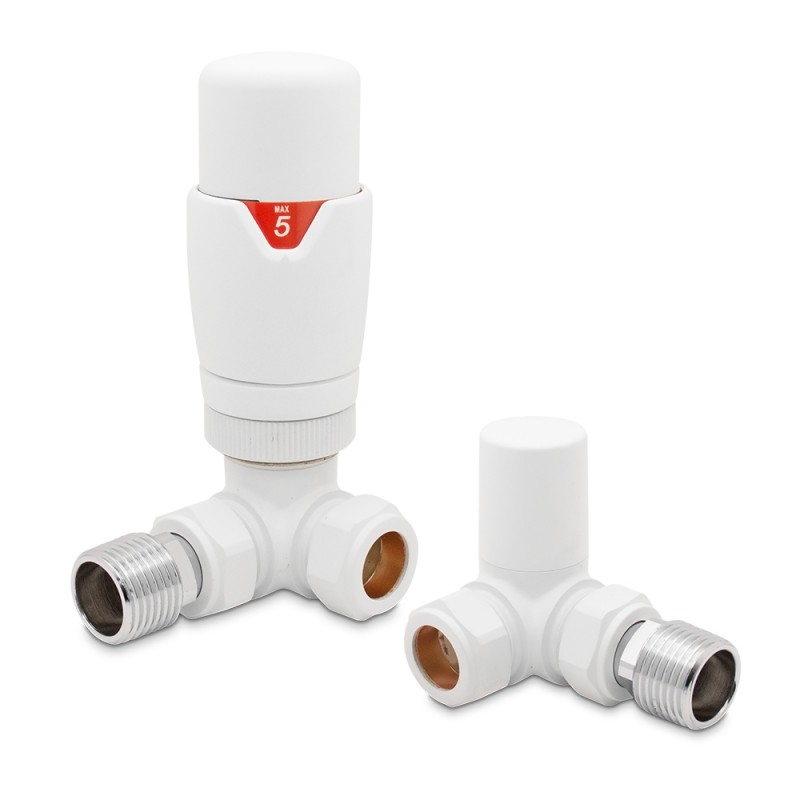 Matt White Thermostatic Radiator Valves Corner Matt White Thermostatic Radiator Valves Corner