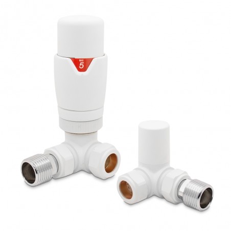 Matt White Thermostatic Radiator Valves Corner